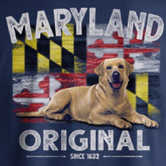 Maryland Faded Flag Dog Lab Short Sleeve T-Shirt - NEW Fast Ship - Picture 3 of 6